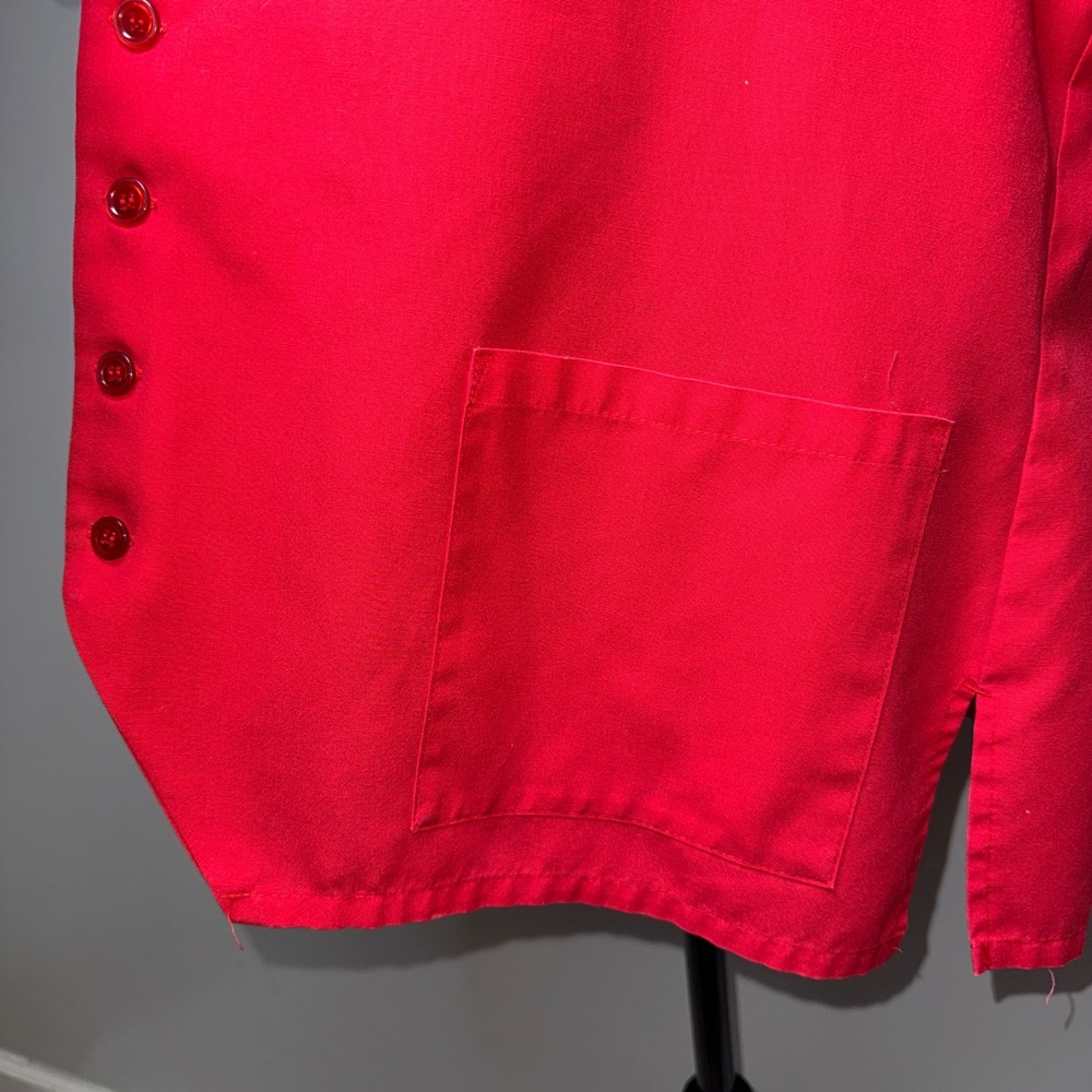 Vintage Kmart Employee Uniform Vest Red Todd Uniforms Size 1X Retro Retail Logo - Picture 9 of 15